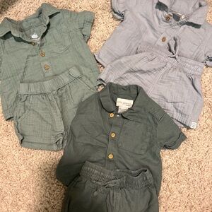 Little Planet Baby Outfit Set in Green and Gray
